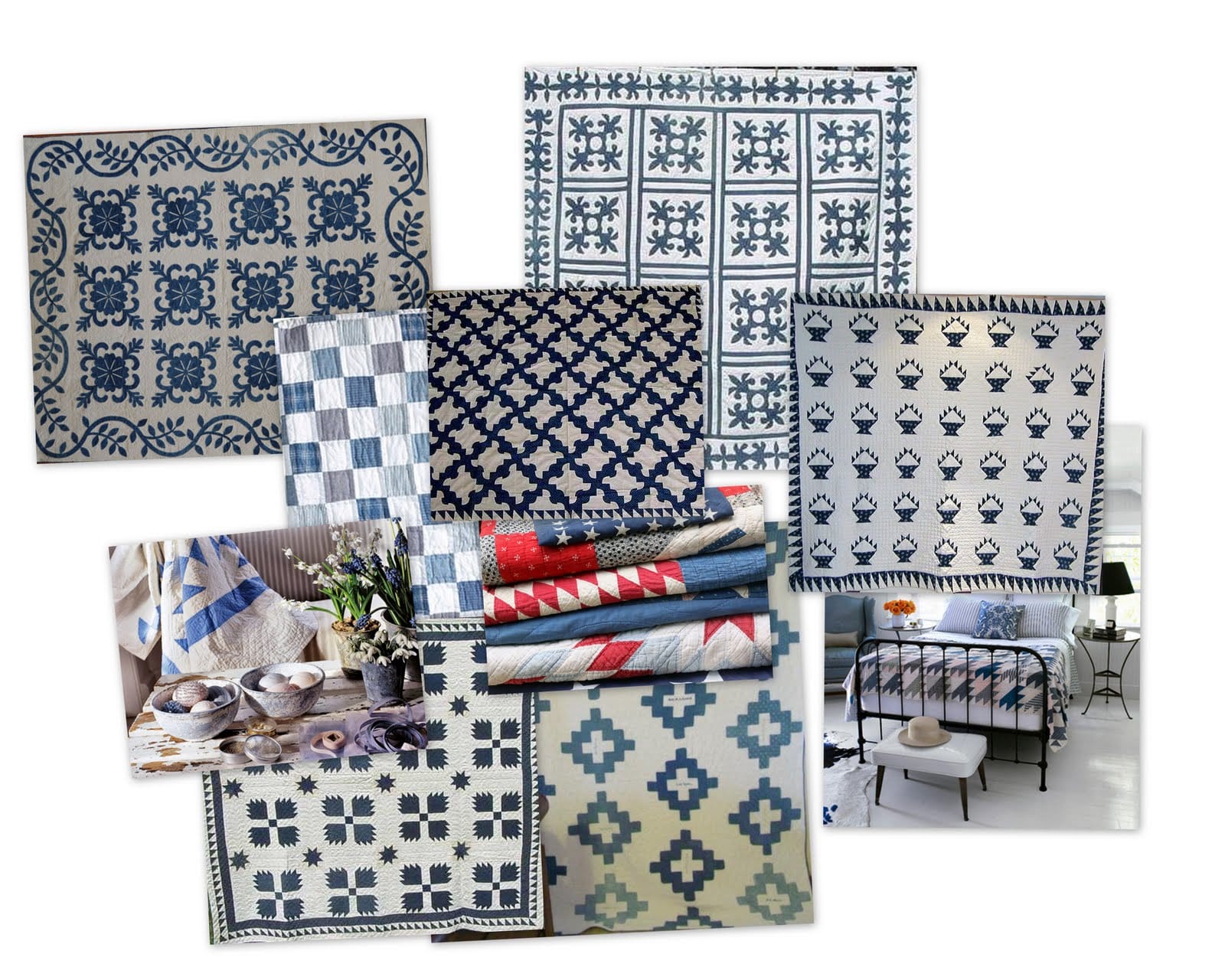 Blue and White quilts