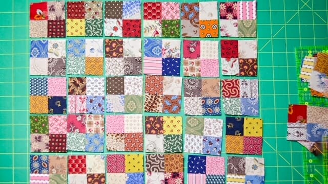 How to Make Scrappy Four Patch Quilt Blocks in Minutes