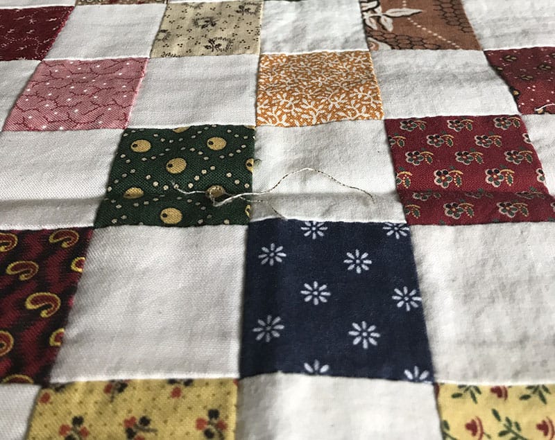 hand pieced quilt squares