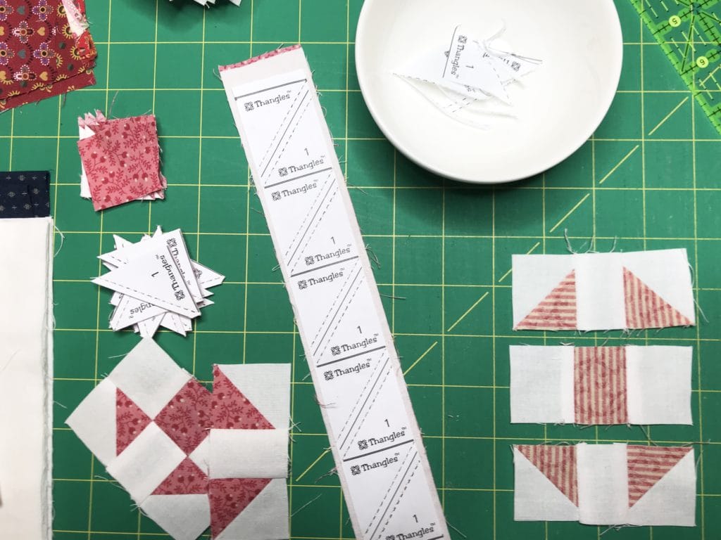 quilt blocks in progress