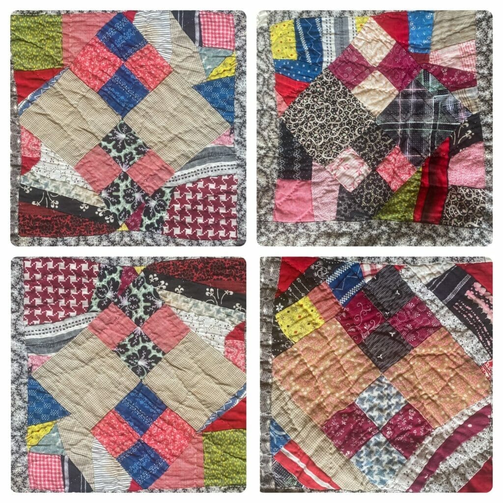 scrap quilt made from improvisational piecing