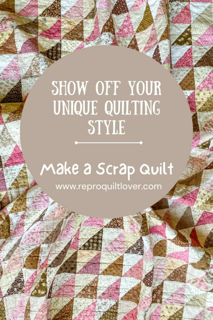 Pinterest pin about scrap quilts - 1