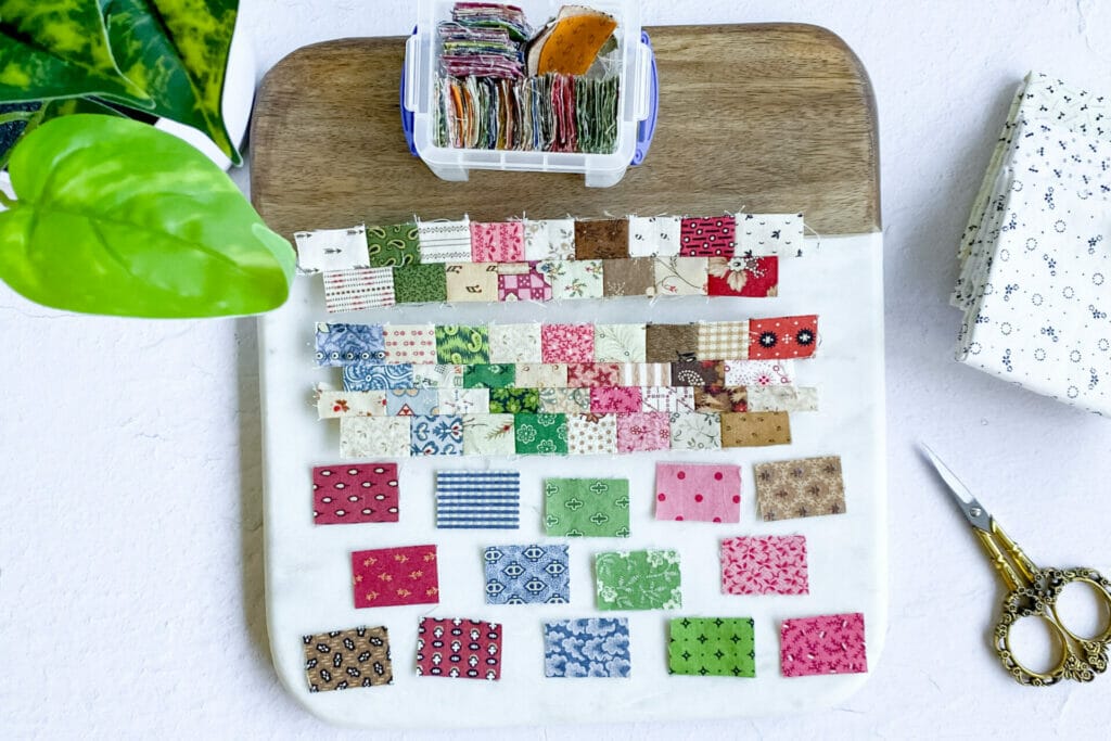 Tiny scrap quilt in progress