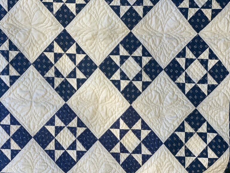 Quilt made with 6" Ohio Star blocks