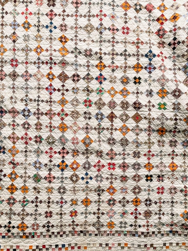 antique quilt with 1.5" nine patch blocks
