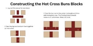 Illustration for constructing Hot Cross Buns block