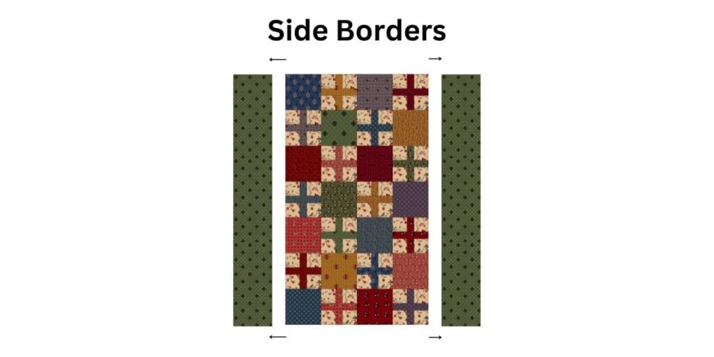 How to add the side borders to the Hot Cross Buns quilt